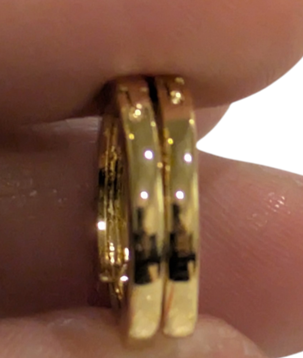 Gold Tone Hoop huggie Earrings Small